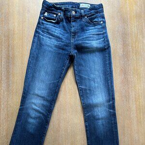 Pre-owned AG Mari High Rise Slim Straight Jeans in Blue, Size 26